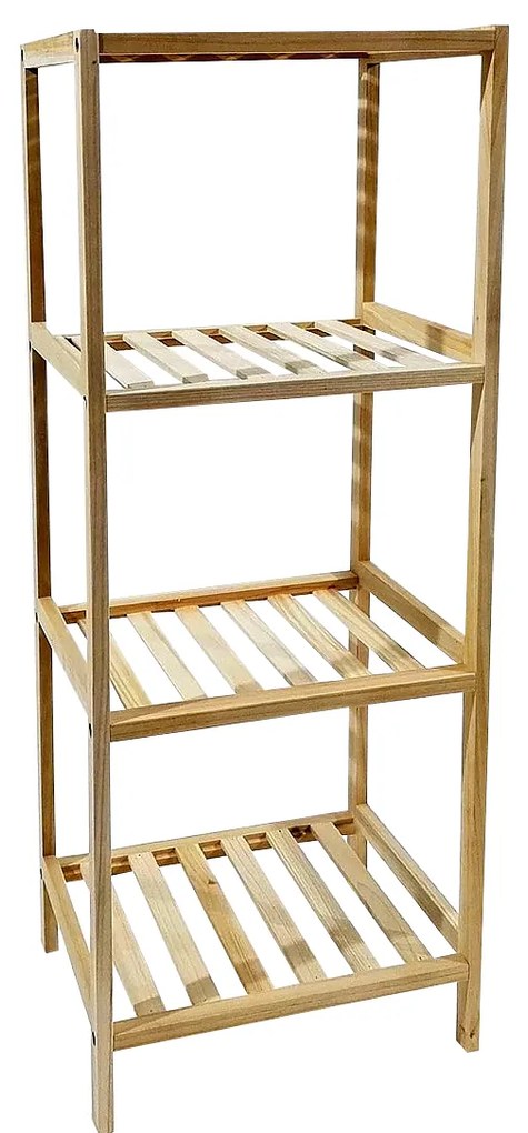 Ραφιέρα Επιδαπέδια Με 4 Ράφια Φυσικό Ξύλο 35x30x100cm-06511556