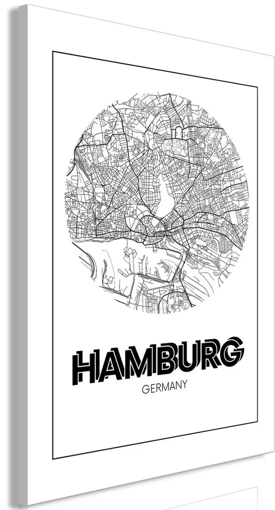 Πίνακας - Retro Hamburg (1 Part) Vertical - 60x90