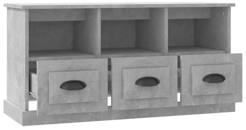 vidaXL Έπιπλο Τηλεόρασης Γκρι Σκυροδέματος 100x35x50 εκ. Επεξ. Ξύλο