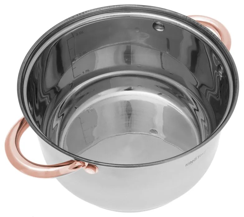 Σετ κατσαρόλες και τηγάνια Kinghoff KH 1765, 12 h, επαγωγή, Inox/ροζ χρυσό