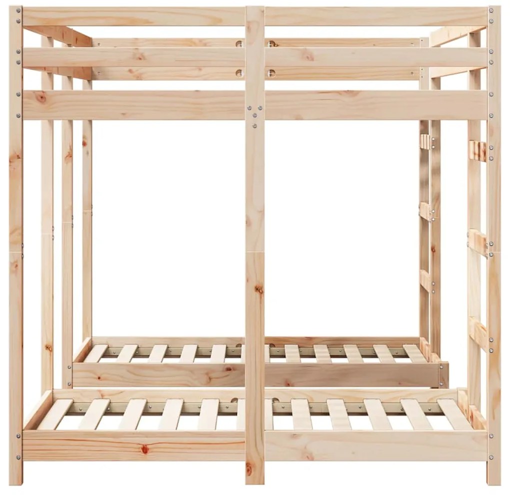 vidaXL Σκελετός Κουκέτας Τριών Επιπέδων Καφέ 140 x 200 cm