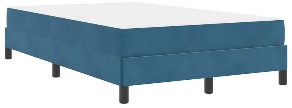 vidaXL Κρεβάτι box spring με στρώμα Σκούρο Μπλε 120 x 190 cm Βελούδο