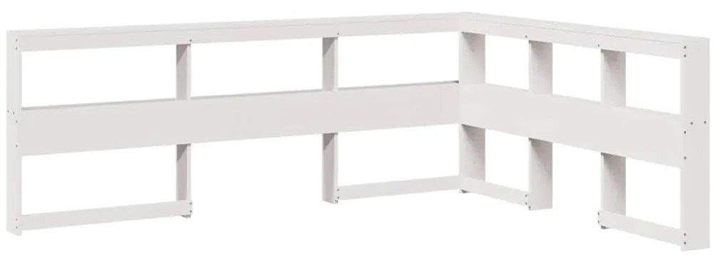 vidaXL βιβλιοθήκη κεφαλάρι σε σχήμα L Λευκό 160 εκ. Ξύλο Πεύκου