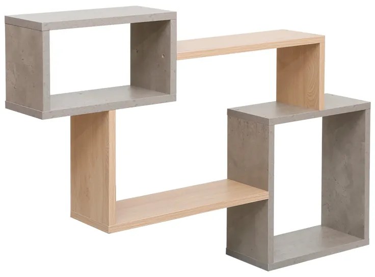 Ράφι τοίχου Beldra σε φυσική με γκρι cement απόχρωση 84x15x57.8εκ Υλικό: PARTICLE BOARD - MELAMINE 15MM 225-000068