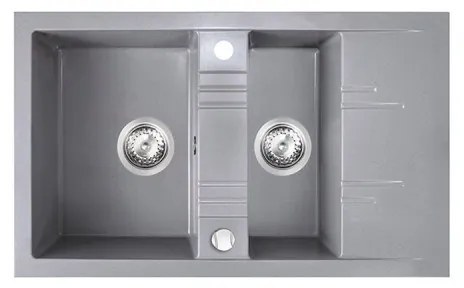 FERRO DRGM3/48/79GA Νεροχύτης Κουζίνας Γκρι Γρανίτης 79x48cm