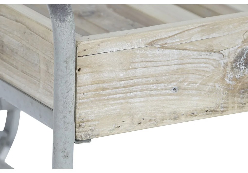 Βοηθητικό Τραπέζι DKD Home Decor Γκρι Φυσικό Μέταλλο Έλατο ξύλο ελάτου 110 x 67 x 46 cm
