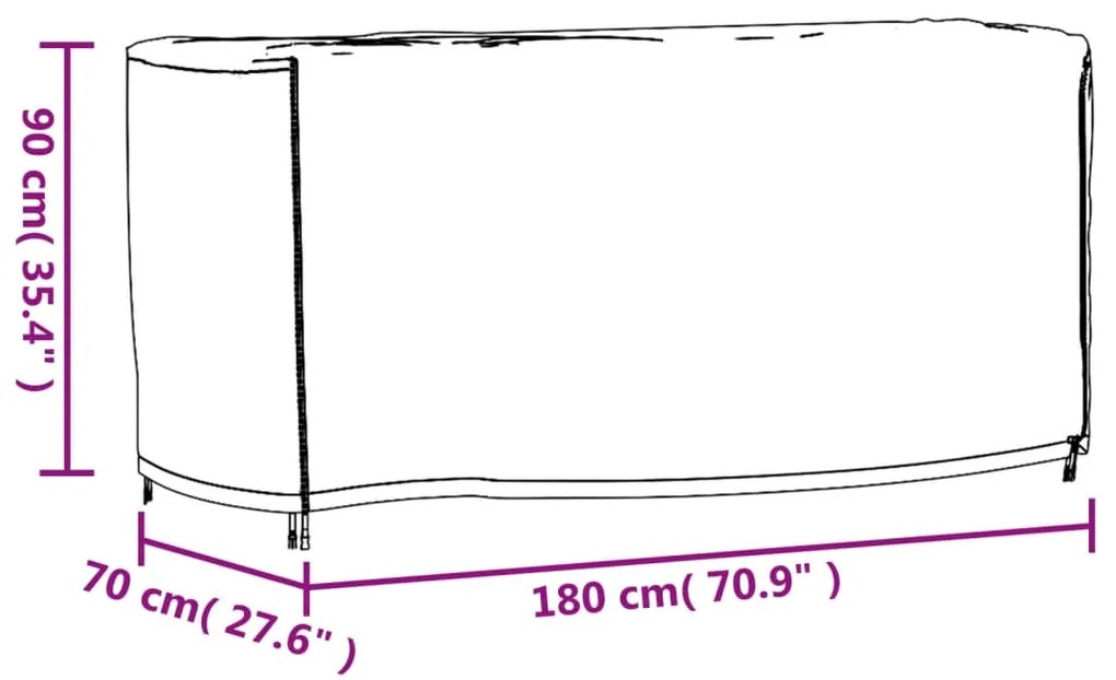 ΚΑΛΥΜΜΑ ΕΠΙΠΛΩΝ ΚΗΠΟΥ ΑΔΙΑΒΡΟΧΟ ΜΑΥΡΟ 180X70X90 ΕΚ. 420D 364816