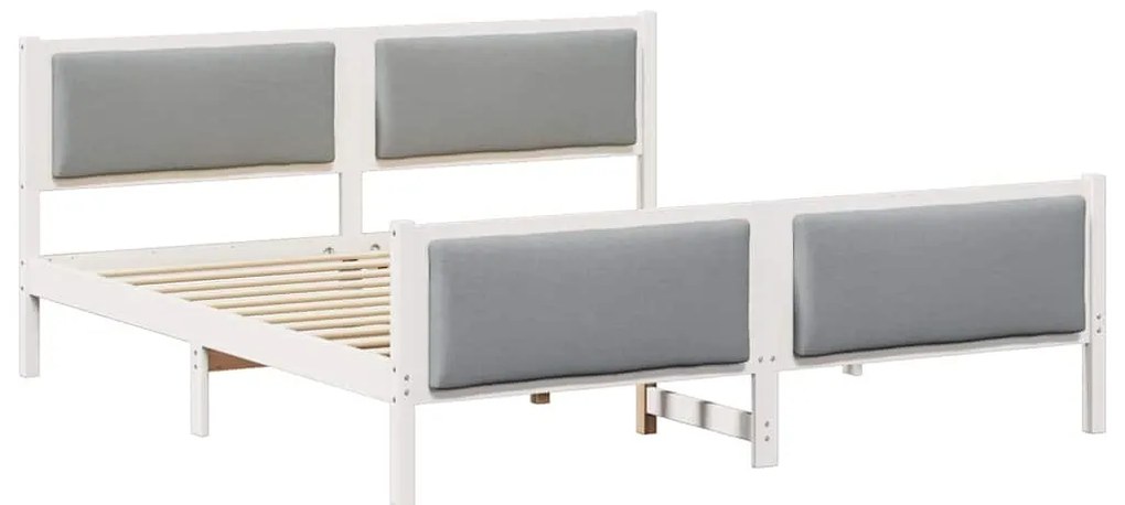 vidaXL Σκελετός Κρεβατιού με κεφαλάρι Ανοιχτό γκρι 200 x 200 cm ύφασμα