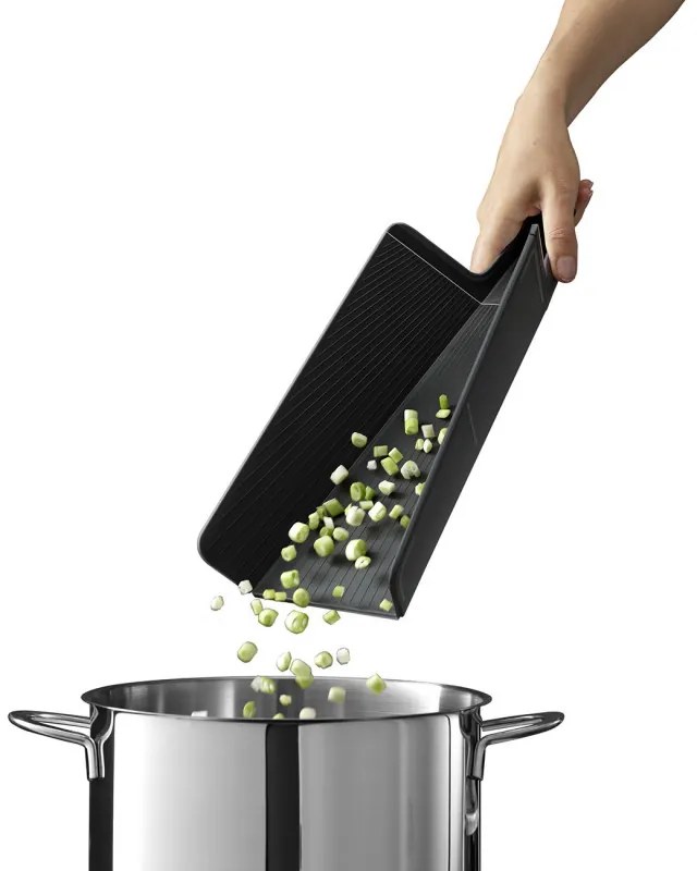 Επιφάνεια Κοπής Joseph Joseph Chop2Pot 60202, 37,5x21 cm, Πτυσσόμενο, Γάντζος, Μαύρο