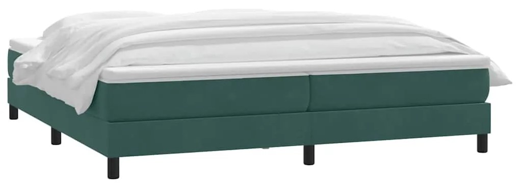 vidaXL Κρεβάτι Boxspring με Στρώμα Σκούρο Πράσινο 200x210εκ. Βελούδινο