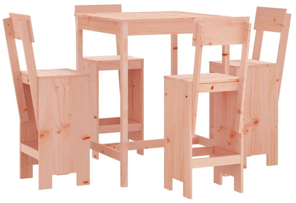 vidaXL Σετ Μπαρ Κήπου 5 Τεμαχίων από Μασίφ Ξύλο Ψευδοτσούγκας