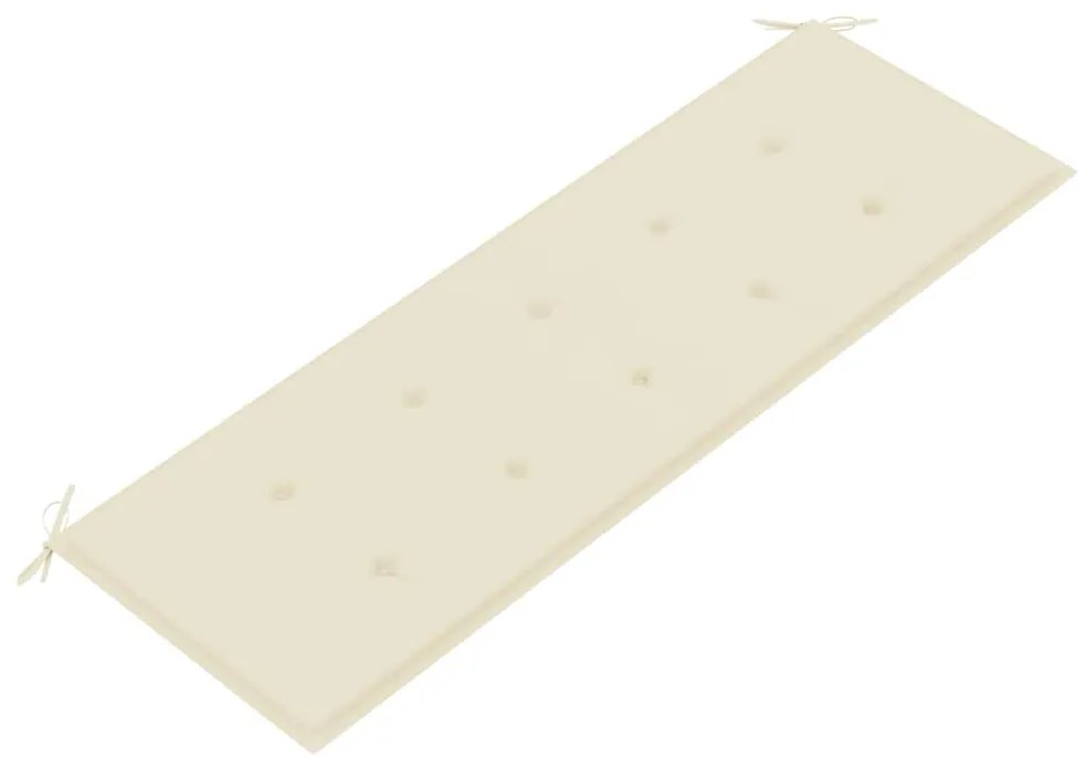 vidaXL Παγκάκι Κήπου Στοιβαζόμενο 159 εκ. Μασίφ Ξύλο Teak & Μαξιλάρι