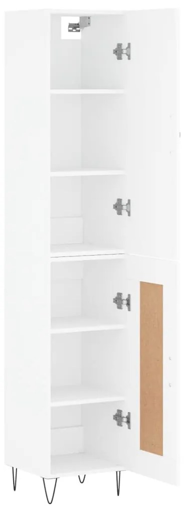vidaXL Ντουλάπι Λευκό 34,5 x 34 x 180 εκ. από Επεξεργασμένο Ξύλο