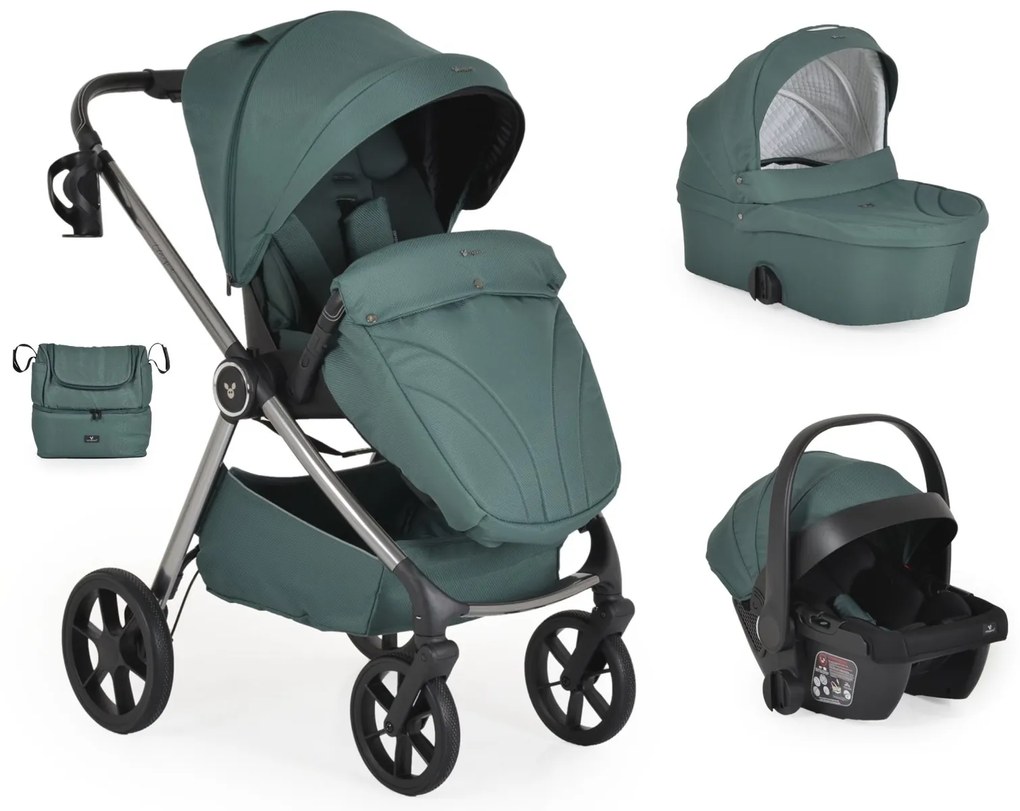 CANGAROO ΠΟΛΥΚΑΡΟΤΣΙ 3 ΣΕ 1 ΜΕ ΚΑΛΑΘΟΥΝΑ ΚΑΙ ΚΑΘΙΣΜΑ ΑΥΤΟΚΙΝΗΤΟΥ UNIQUE CARBON PINE GREEN 3800146236861