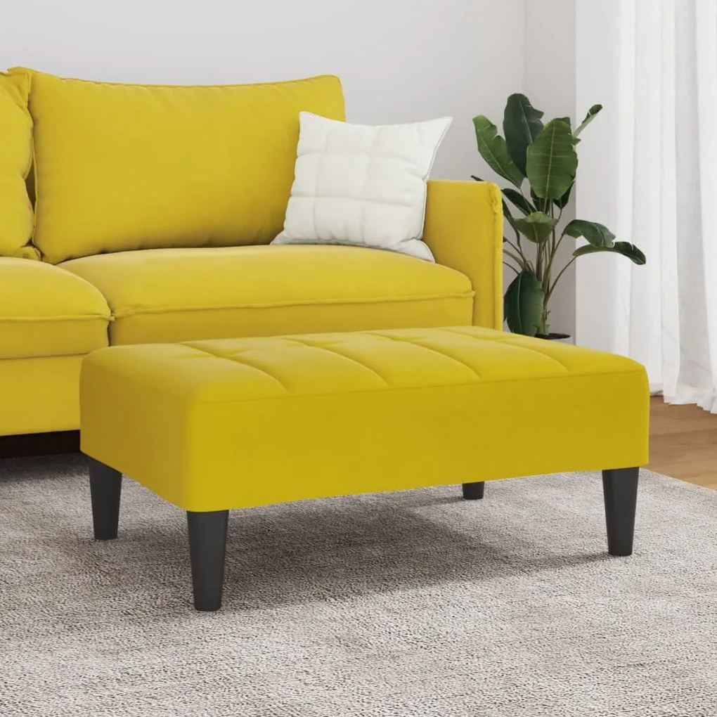 vidaXL Σκαμπό/Υποπόδιο Κίτρινο 77x55x31 εκ. Βελούδινο
