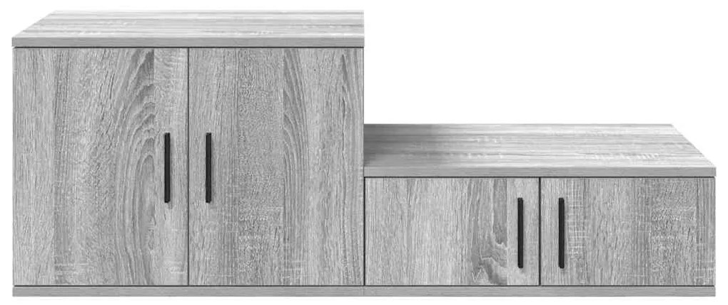 vidaXL Ντουλάπι αποθήκευσης 2 pcs Γκρίζο Σονομα 127 x 41 x 40 εκ