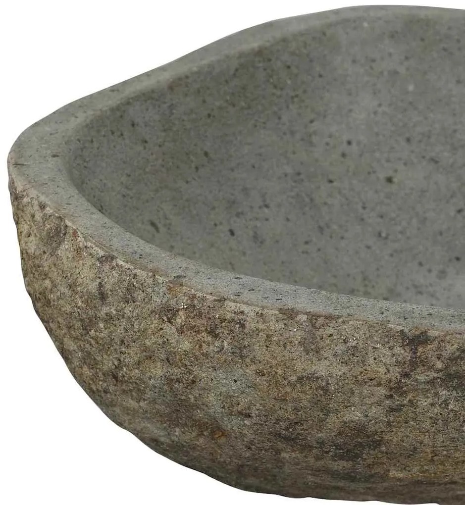 vidaXL Λεκάνη Ανοιχτό γκρι (46-52) x (35-40) x 15 εκ. Πέτρα Ποταμού