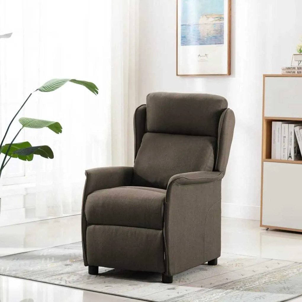 vidaXL Ανακλινόμενη πολυθρόνα Taupe 67.5 x 93.5 x 101.5 εκ ύφασμα