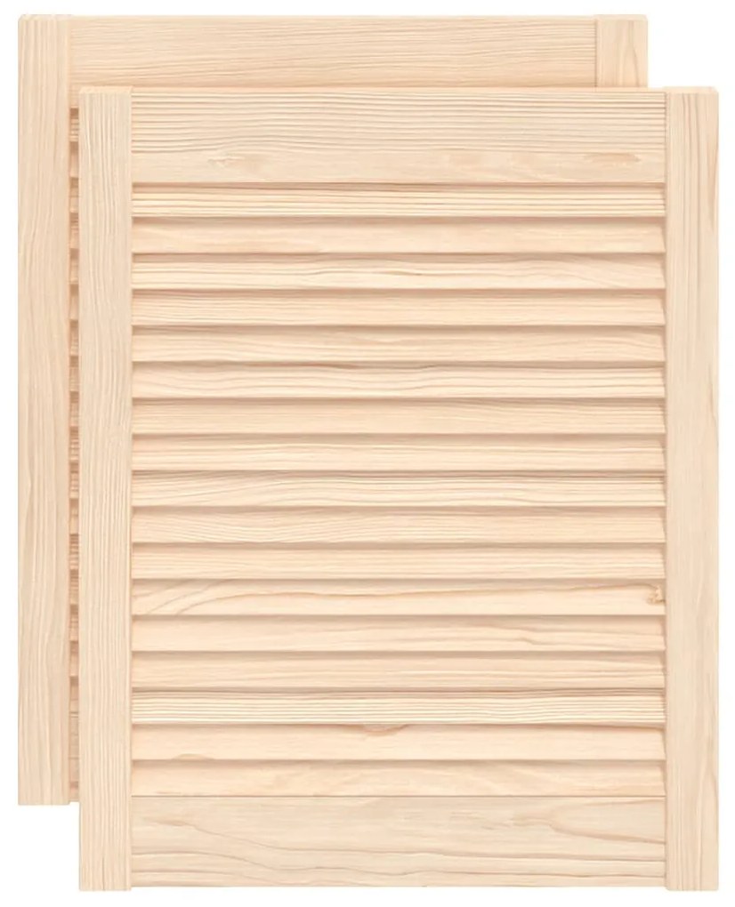 vidaXL Πορτάκια με Περσίδες 2 Τεμ. 61,5x49,4 εκ. από Μασίφ Ξύλο Πεύκου