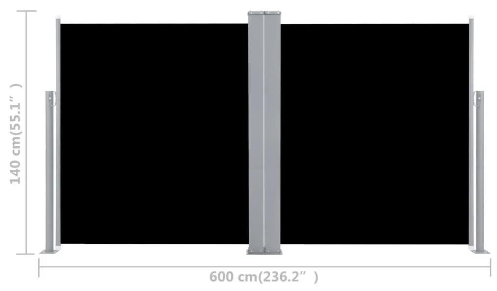 Σκίαστρο Πλαϊνό Συρόμενο Μαύρο 140 x 600 εκ. - Μαύρο
