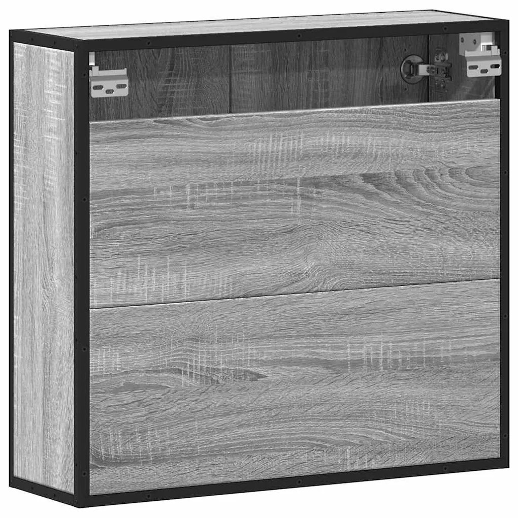 vidaXL Ντουλάπι καθρέφτη μπάνιου Γκρι Sonoma 65x20x60 cm