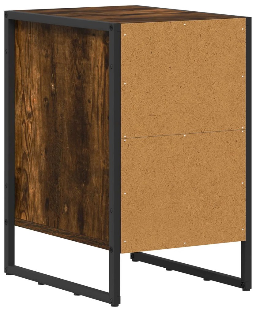 vidaXL Κομοδίνο Καπνιστό Δρυς 39.5 x 30 x 50 εκ Επεξεργασμένο ξύλο