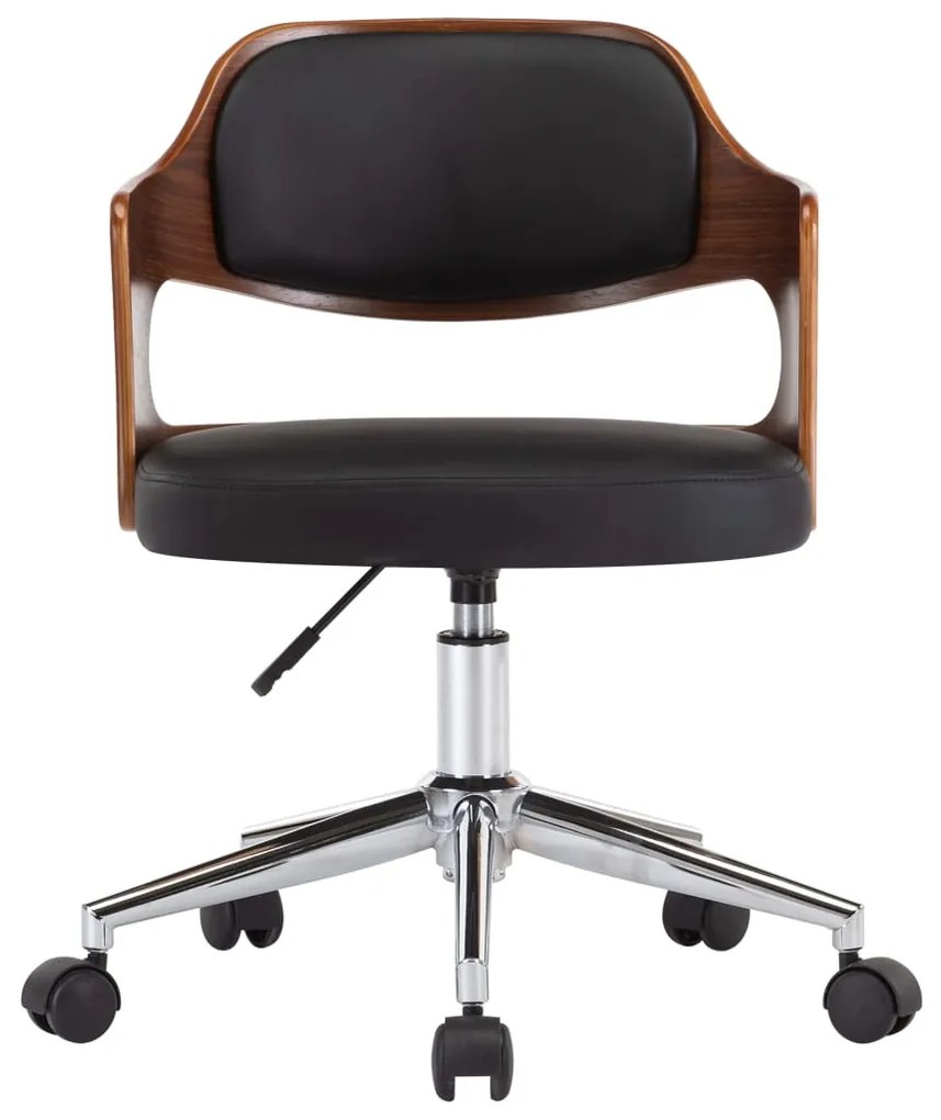 Καρέκλα Τραπεζαρίας Περιστρεφ. Μαύρη Λυγισμένο Ξύλο/Συνθ. Δέρμα 287427