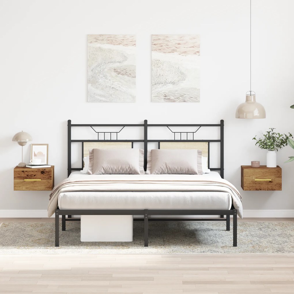 vidaXL Κομόδι 2 τεμ Τοίχου Παλιό Ξύλο 35x35x20 εκ
