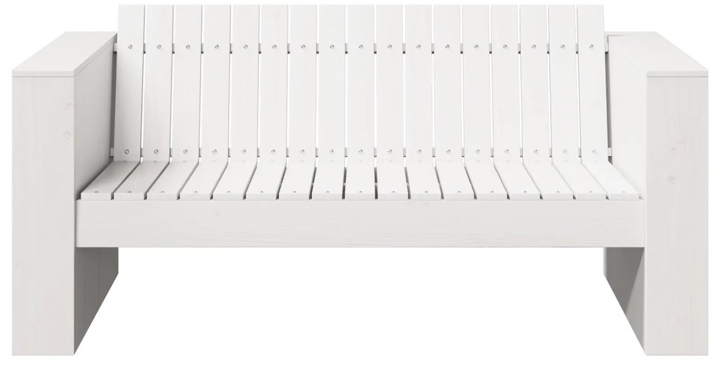 vidaXL Καναπές Κήπου Διθέσιος 134x60x62 cm Λευκός Μασίφ Ξύλο Πεύκο