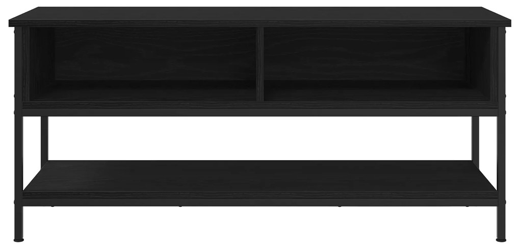 vidaXL Κάστρο τηλεόρασης Μαύρο Δρυς 100x35x45 cm Επεξεργασμένο ξύλο και χάλυβας