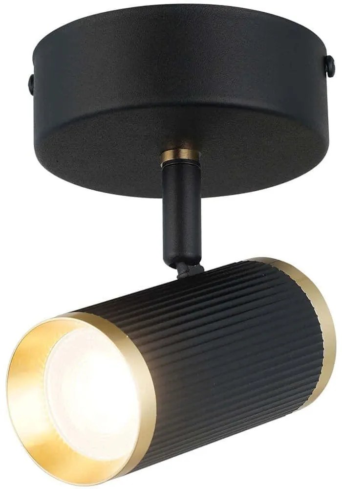 Φωτιστικό Οροφής - Σποτ Lume 341LCA1109 Φ5,5x12x15cm 1xGU10 7W Black-Gold Opviq