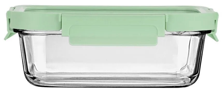 Φαγητοδοχείο Γυάλινο Click&amp;Seal 01-26578 1050ml 21,6x16,5x7,4cm Green-Clear Estia Plastic, Glass