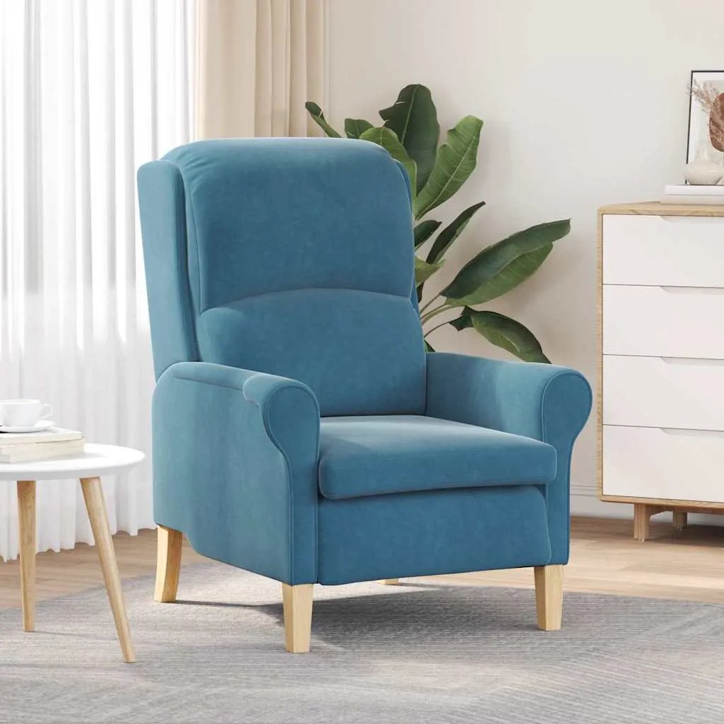vidaXL Πολυθρόνα Μπλε 76 x 94 x 102 εκ Βελούδο