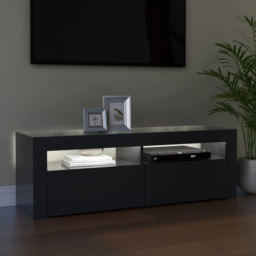 vidaXL Έπιπλο Τηλεόρασης με LED Γκρι 120 x 35 x 40 εκ.