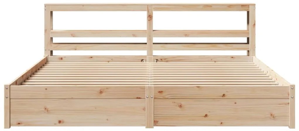 vidaXL Πλαίσιο Κρεβατιού με Κεφαλάρι 180x200 εκ. από Μασίφ Ξύλο Πεύκου