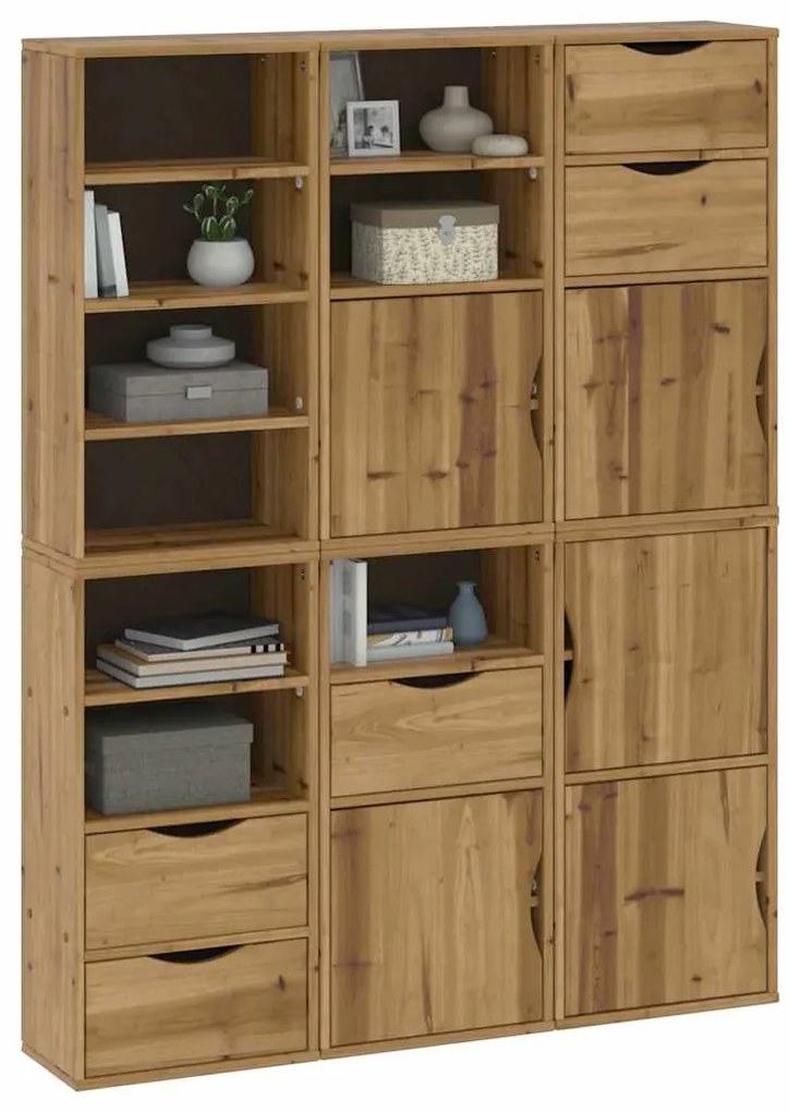 vidaXL Πλαϊνά ντουλάπια 6 τεμ. ODDA 40x24x79 εκ. από Μασίφ Ξύλο Πεύκου
