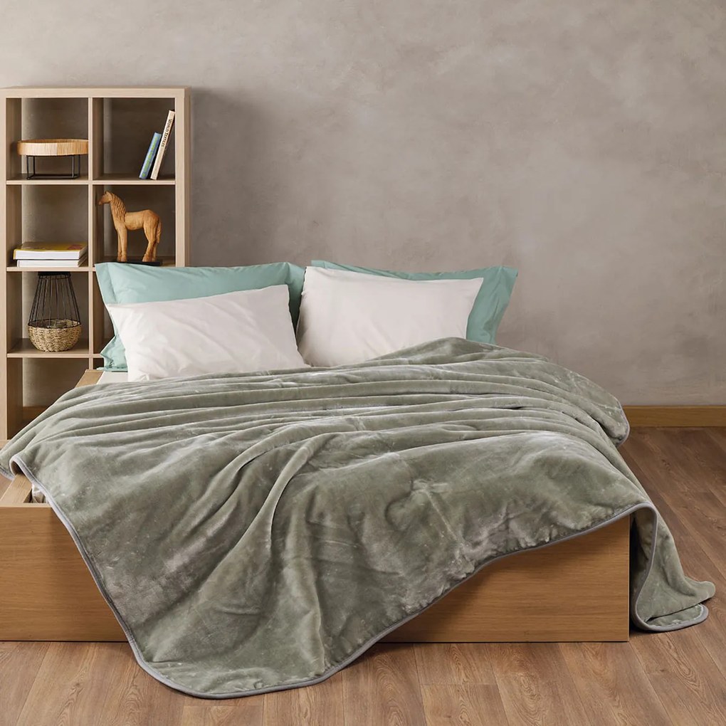 Κουβέρτα Βελουτέ Μονή (160x220) Kentia Loft Notte 2310 Green