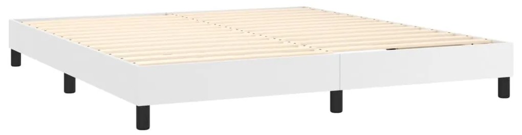 ΚΡΕΒΑΤΙ BOXSPRING ΜΕ ΣΤΡΩΜΑ &amp; LED ΛΕΥΚΟ 160X200 ΕΚ. ΣΥΝΘ. ΔΕΡΜΑ 3134232