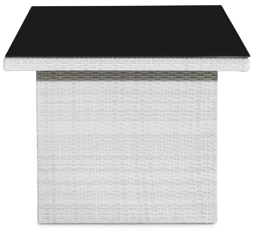 Τραπέζι εξωτερικού χώρου Comfort Garden 1322, 67x85x145cm, Γκρι, Επεξεργασμένο γυαλί, Πλαστικό ψάθινο, Μέταλλο