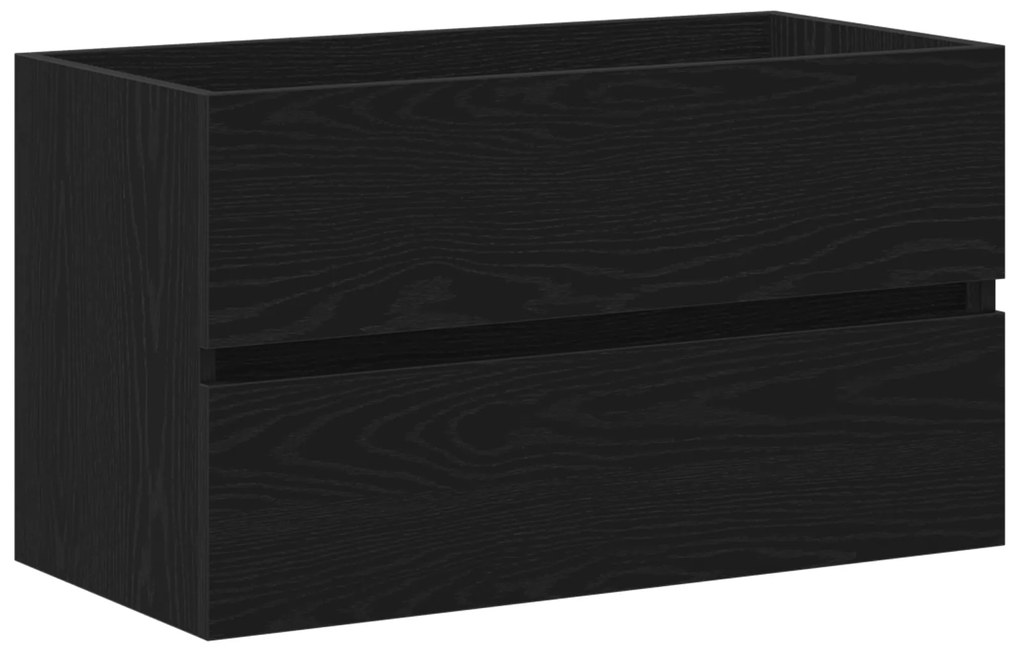 vidaXL Ντουλάπι Νεροχύτη  Μαύρος Δρύς 80x38.5x45 εκ. Επεξεργασμένο Ξύλο