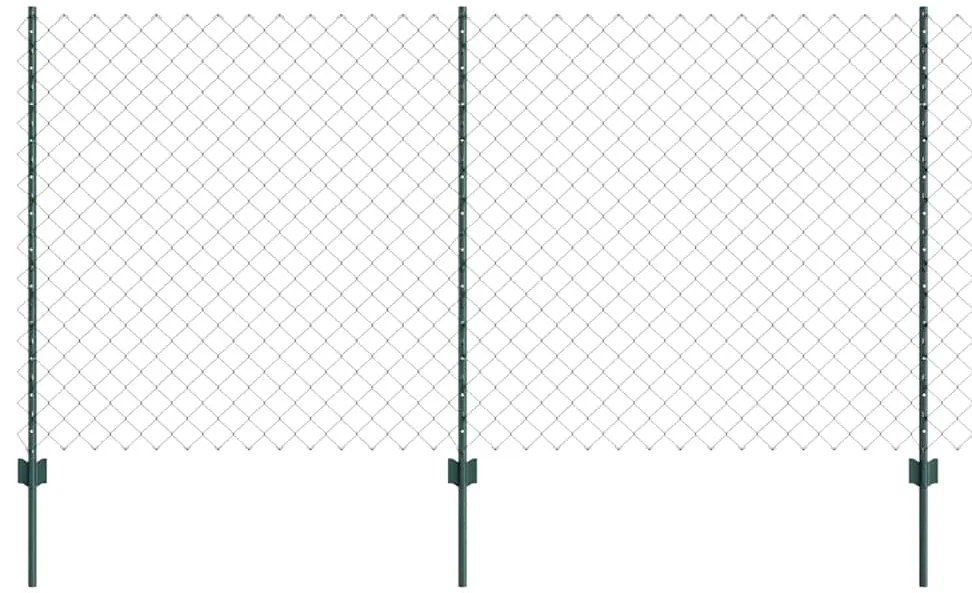 vidaXL Φράχτης με Στήλες. Πράσινο 1.2 x 25 m Ατσάλι