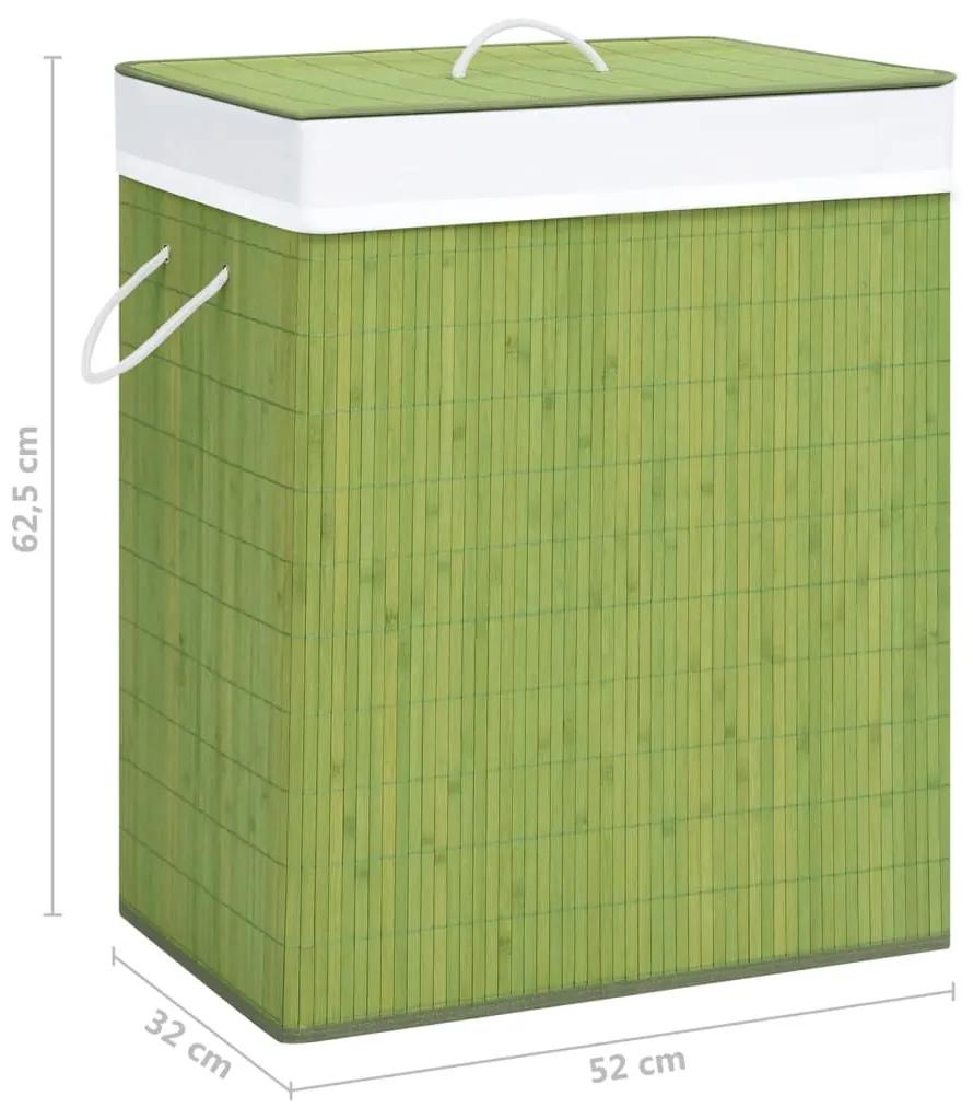 Καλάθι Άπλυτων με 2 Τμήματα Πράσινο 100 Λίτρα από Μπαμπού - Πράσινο