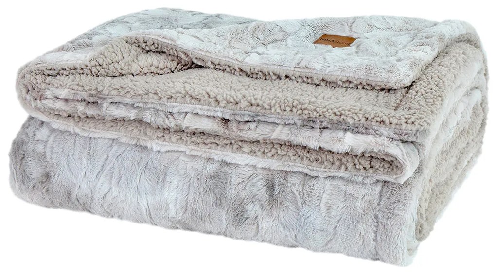 Κουβέρτα Fleece Υπέρδιπλη (220x240) Με Γουνάκι Nima Cloud Γκρι