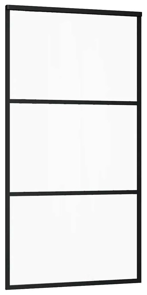 vidaXL Συρόμενη πόρτα με σετ υλικού 102x205 cm ESG Γυαλί&Αλουμίνιο