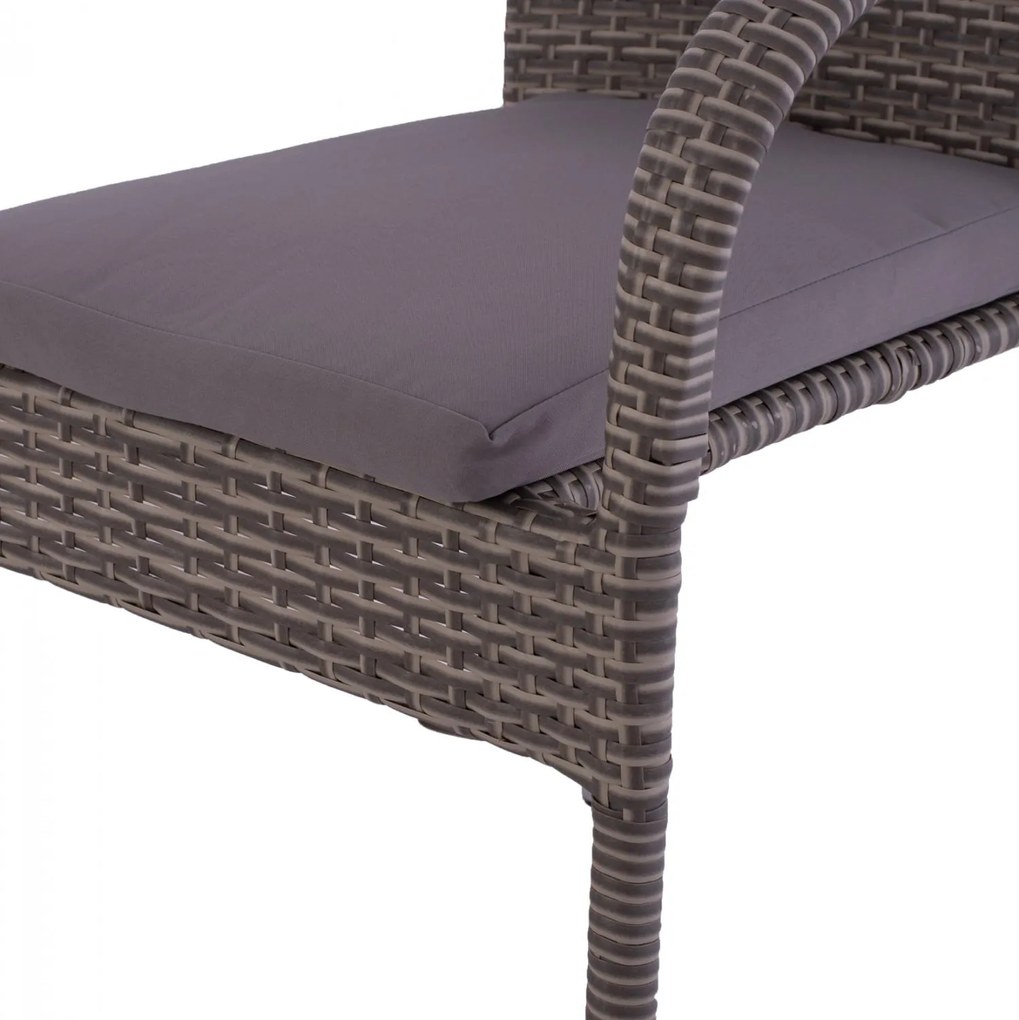 Καρέκλα - Πολυθρόνα ANISHA C5685.01 Μεταλλική με Γκρί Wicker και Μαξιλάρι Στοιβαζόμενη 56x60x94 εκ. 56x60x94 εκ.