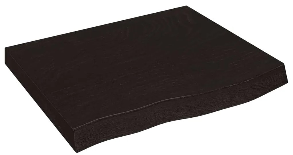 vidaXL Επιφάνεια Τραπεζιού Σκούρο Καφέ 60x50x(2-6)εκ Επεξ. Μασίφ Δρυς