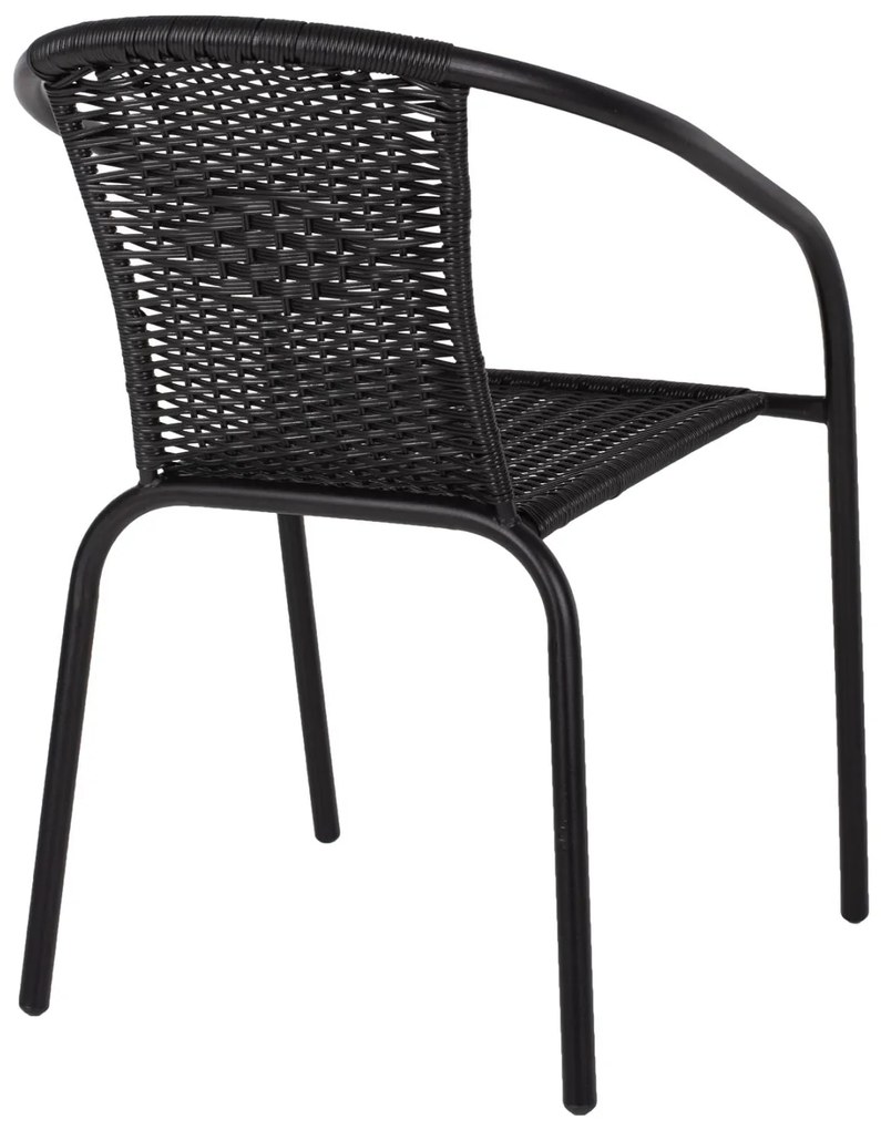 Καρέκλα - Πολυθρόνα CAMEL C5015.03 Μαύρη Μεταλλική με Wicker 50x55x73Y εκ. 50x55x73 εκ.