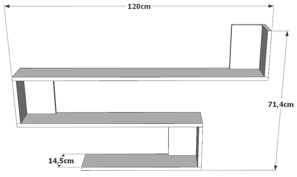 Ράφι Τοίχου ArteLibre EALING Πεύκο Μοριοσανίδα 120x145x71.4cm
