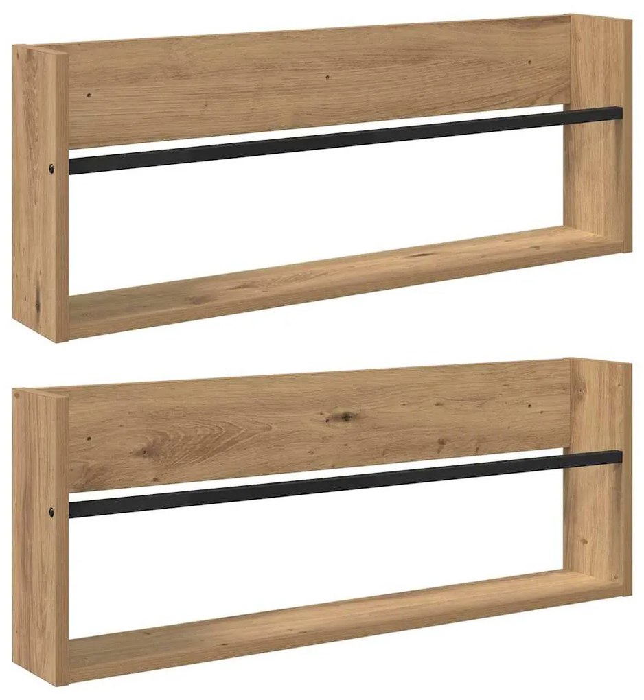 vidaXL Ράφι Περιοδικών με ράφι 2 pcs Artisan Oak 80 x 12 x 30 εκ