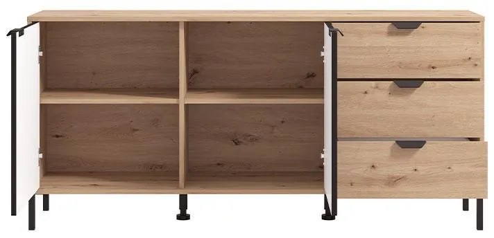 Έπιπλο Τηλεόρασης Vandea 157 3K3F2V Artisan Oak - Μαύρο Μάτ 157x40x74 εκ. 157x40x74 εκ.